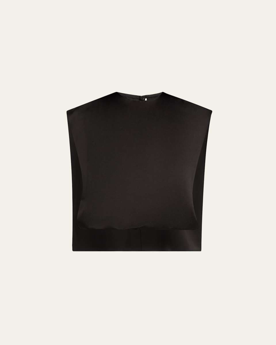 Athena Satin Sleeveless Cape Top
